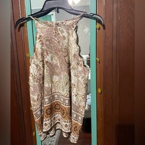 Scallop Trim Paisley Tank Top Women’s Size M